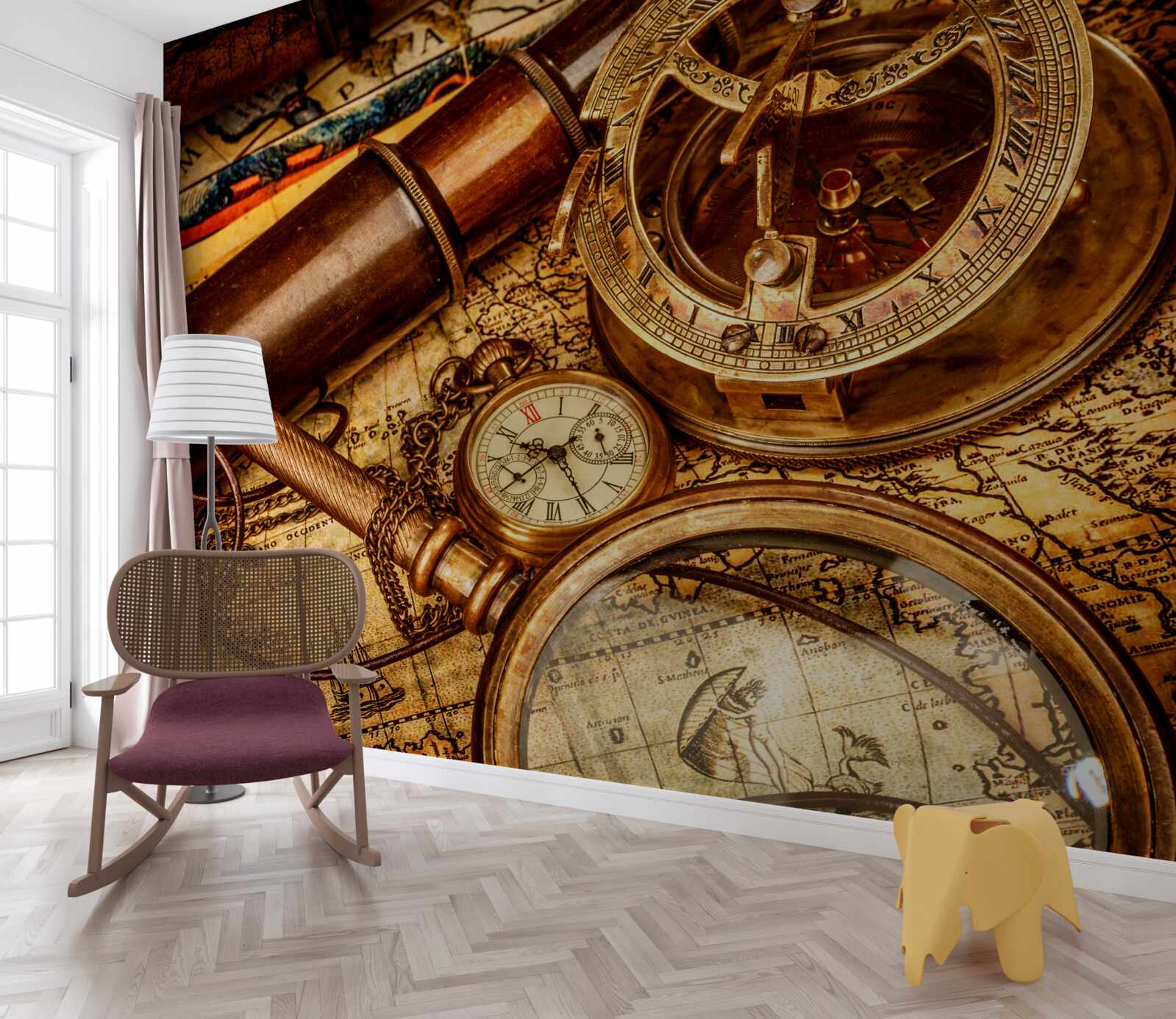 Фотошпалери навігаційні пристрої, такі як компас та інші елементи навігації