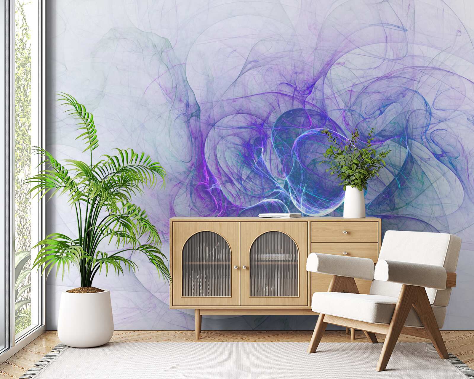 Фотошпалери абстрактні нервові клітини на білому тлі