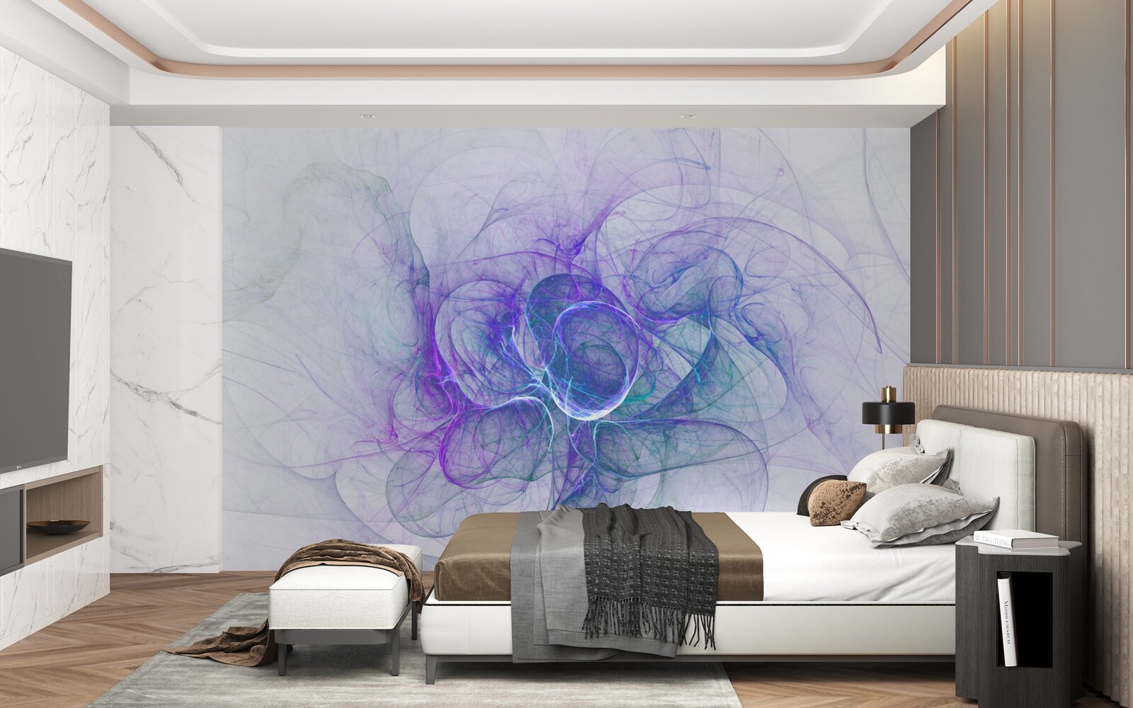 Фотошпалери абстрактні нервові клітини на білому тлі