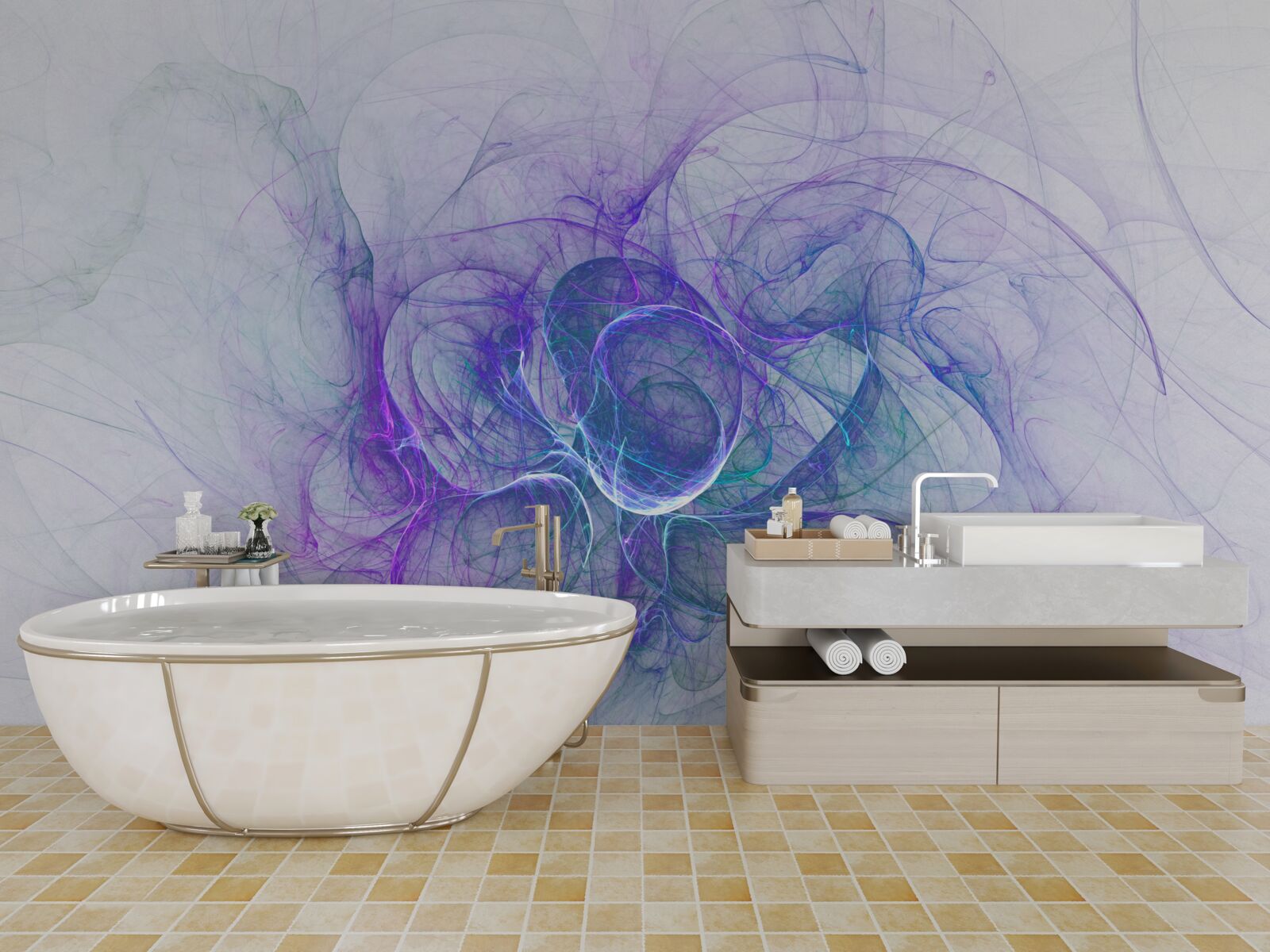 Фотошпалери абстрактні нервові клітини на білому тлі