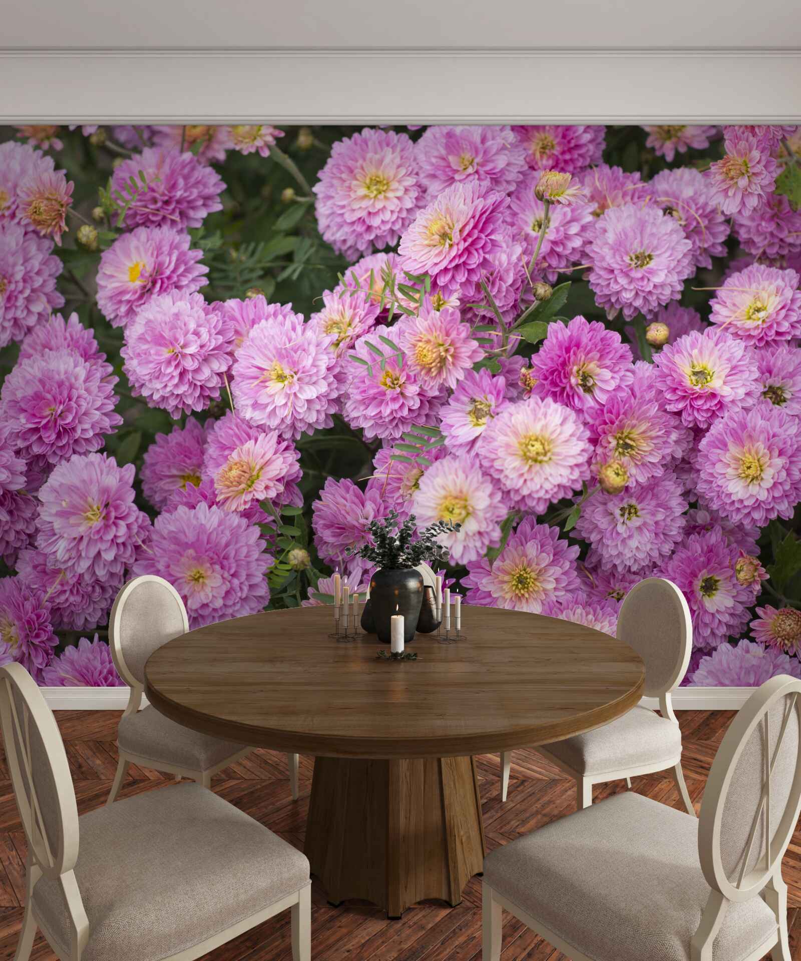 Фотошпалери красиві гербери з яскраво-бузковими ромашками