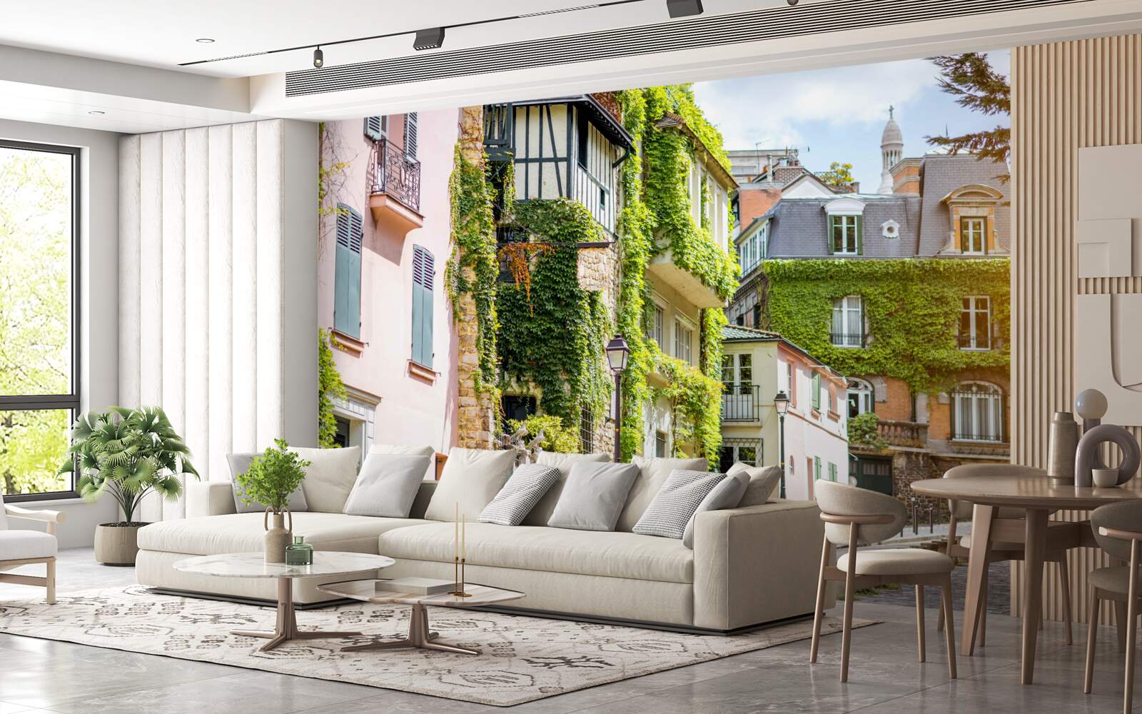 Фотошпалери старі будинки, вкриті красивими рослинами