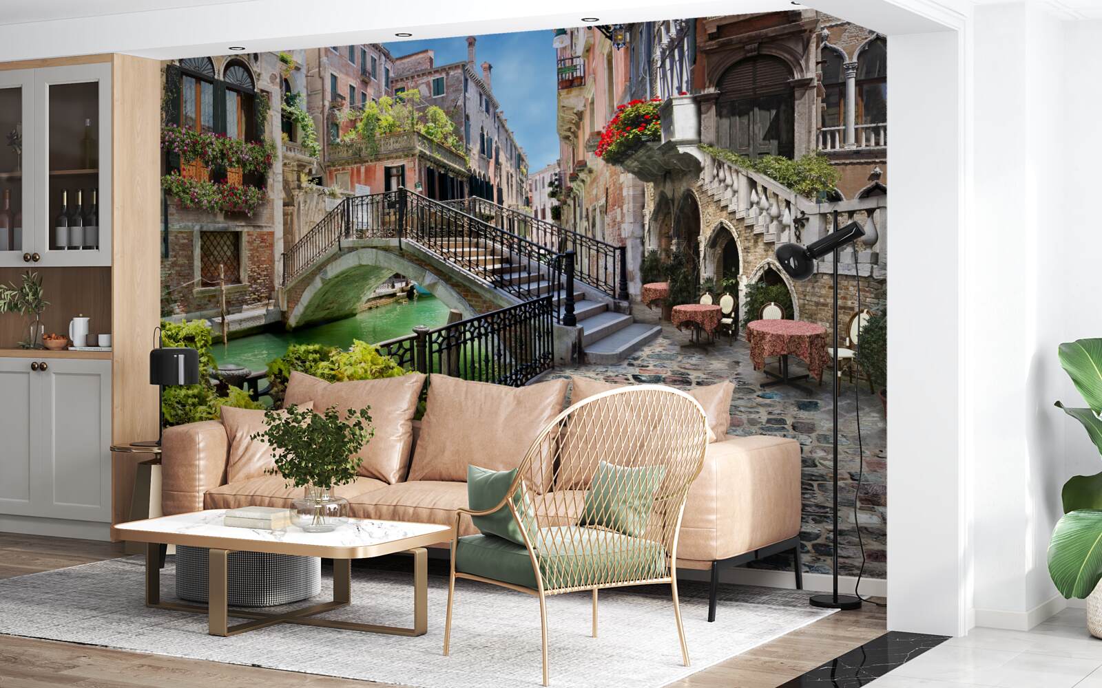 Фотошпалери зруйнований міст через венеціанський канал