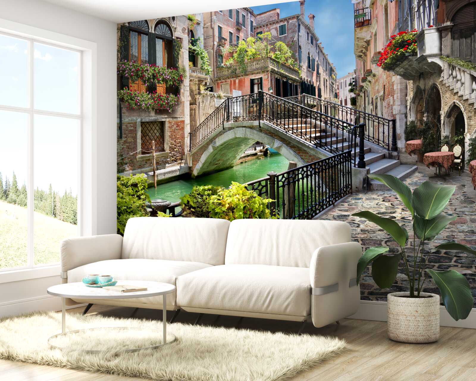 Фотошпалери зруйнований міст через венеціанський канал