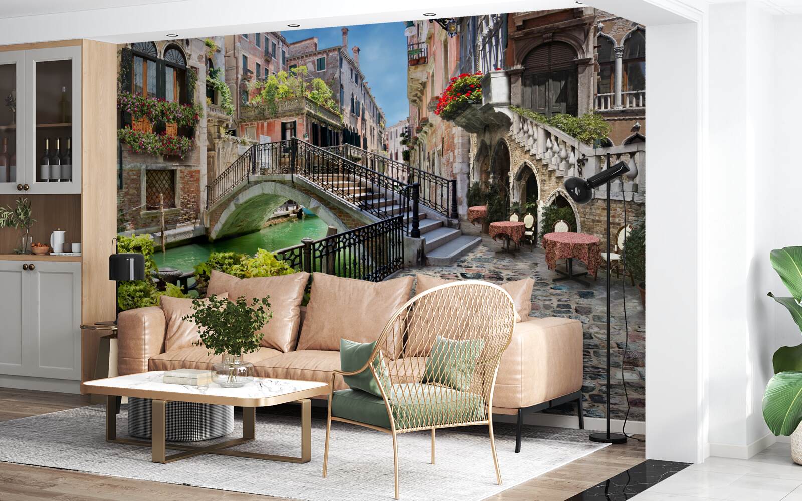 Фотошпалери зруйнований міст через венеціанський канал