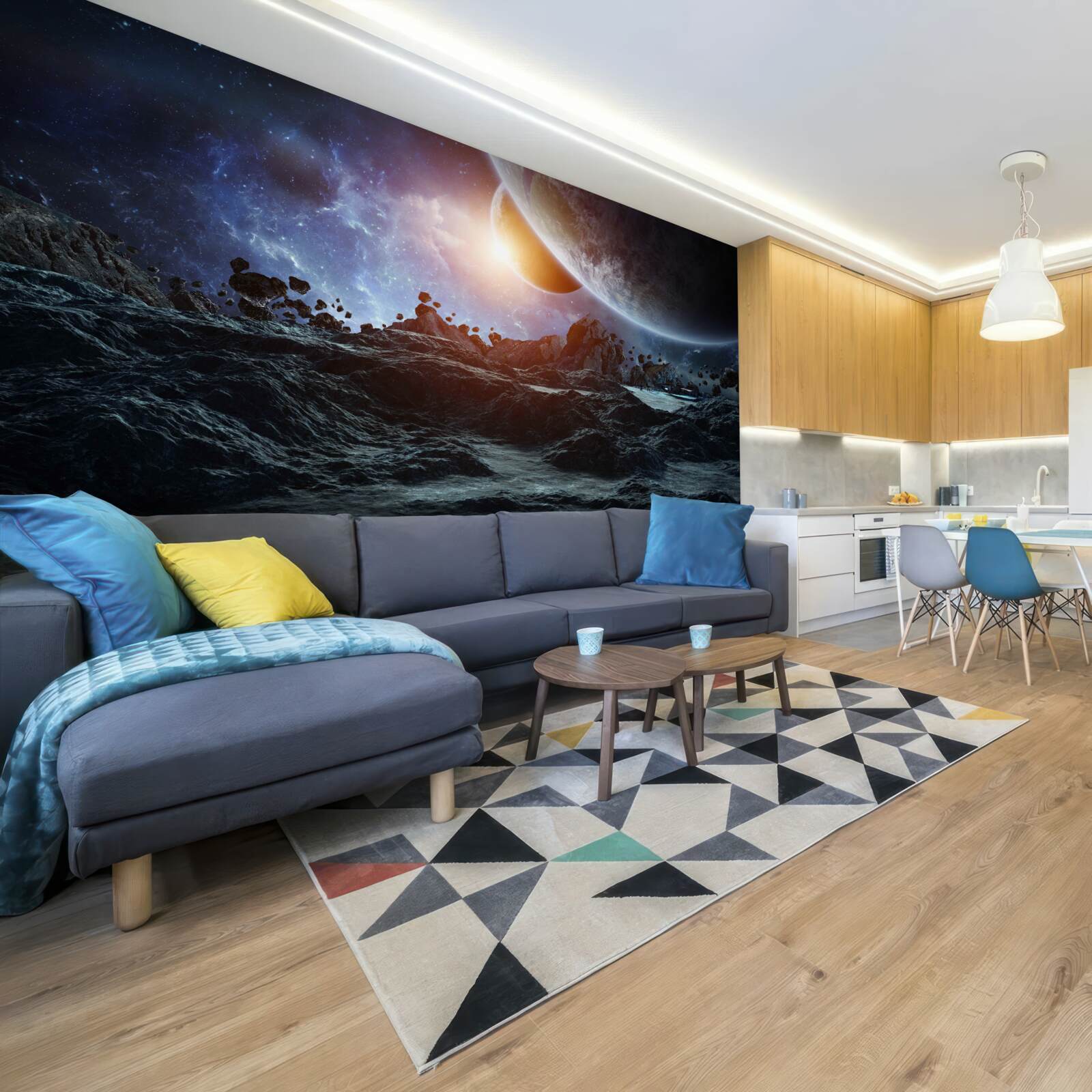 Фотошпалери світ майбутнього з космічними планетами