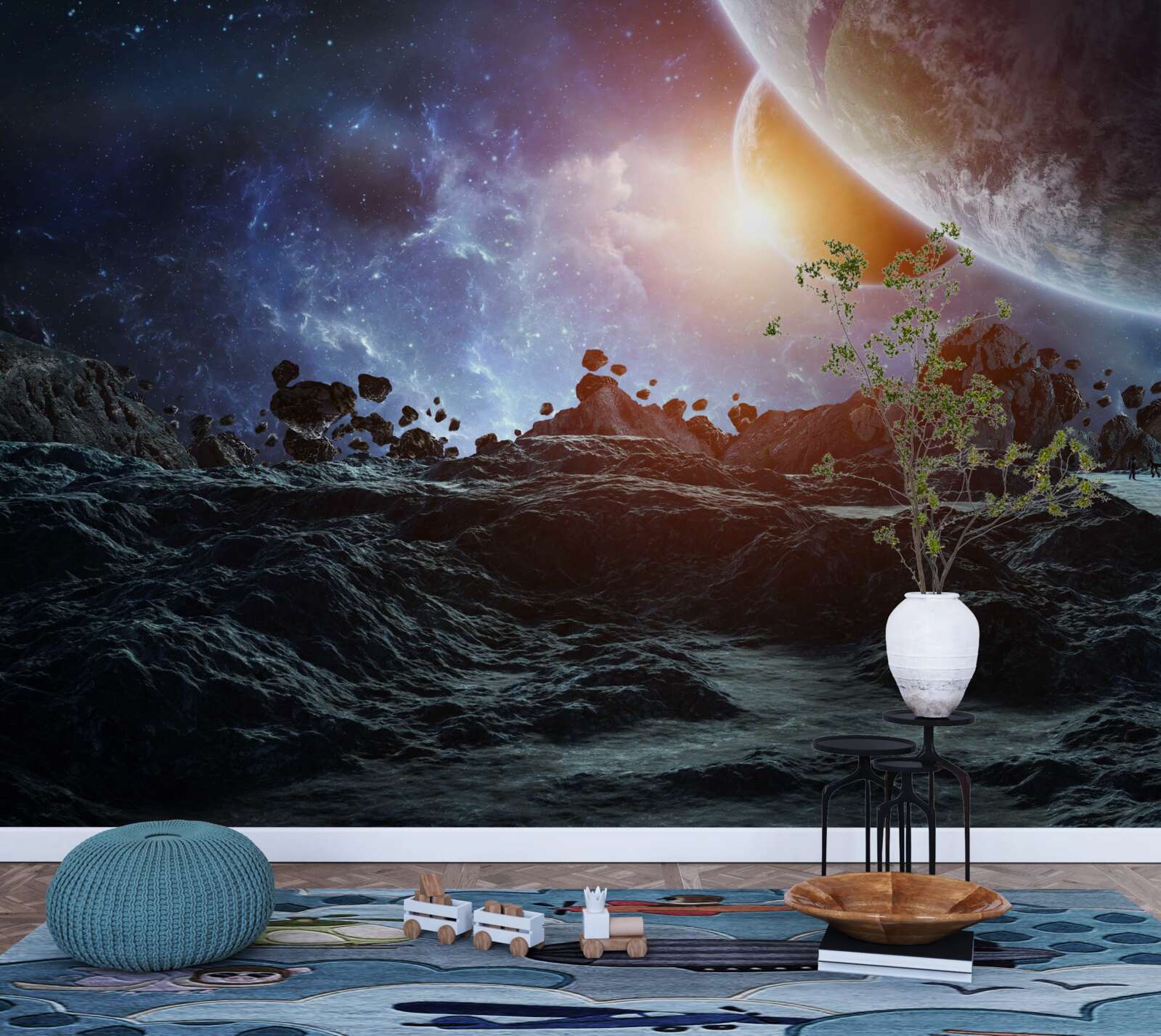 Фотошпалери світ майбутнього з космічними планетами