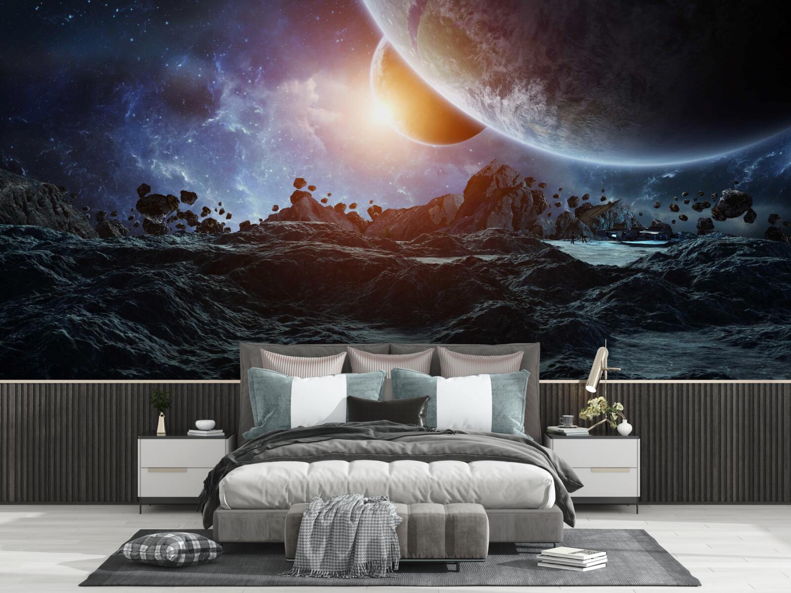 Фотошпалери світ майбутнього з космічними планетами