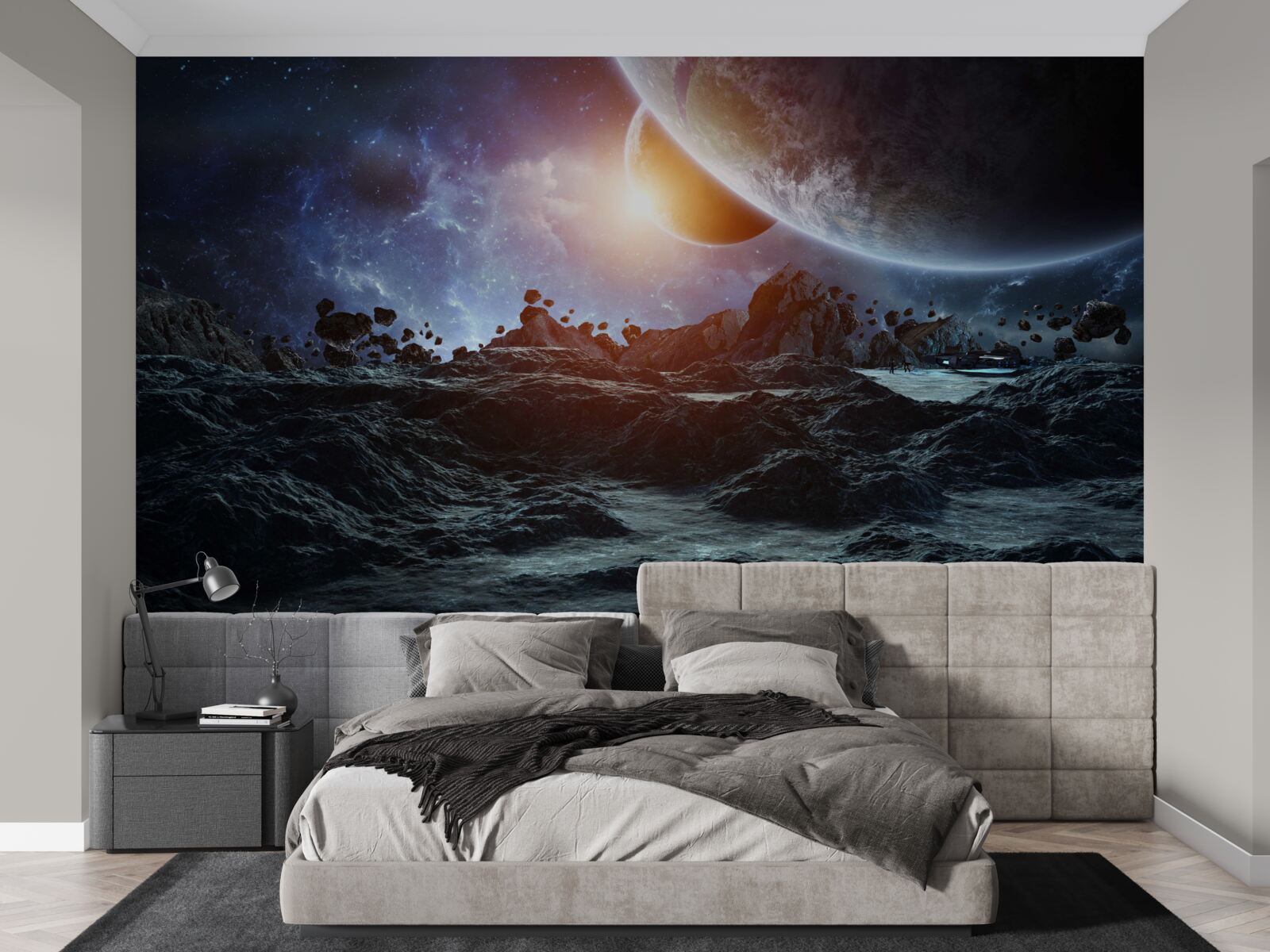 Фотошпалери світ майбутнього з космічними планетами