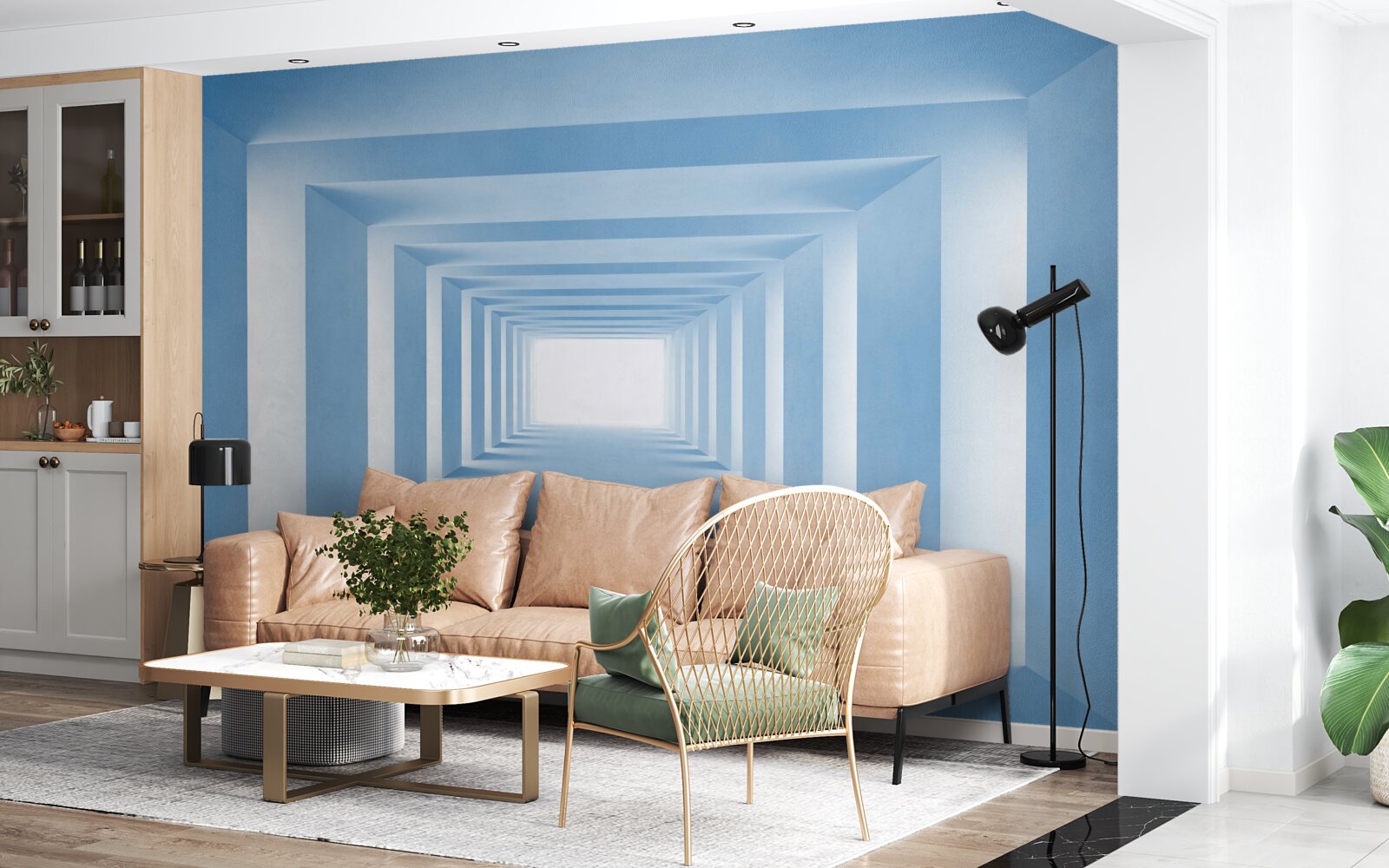 Фотошпалери нескінченно оборотні прямокутні криволінійні структури