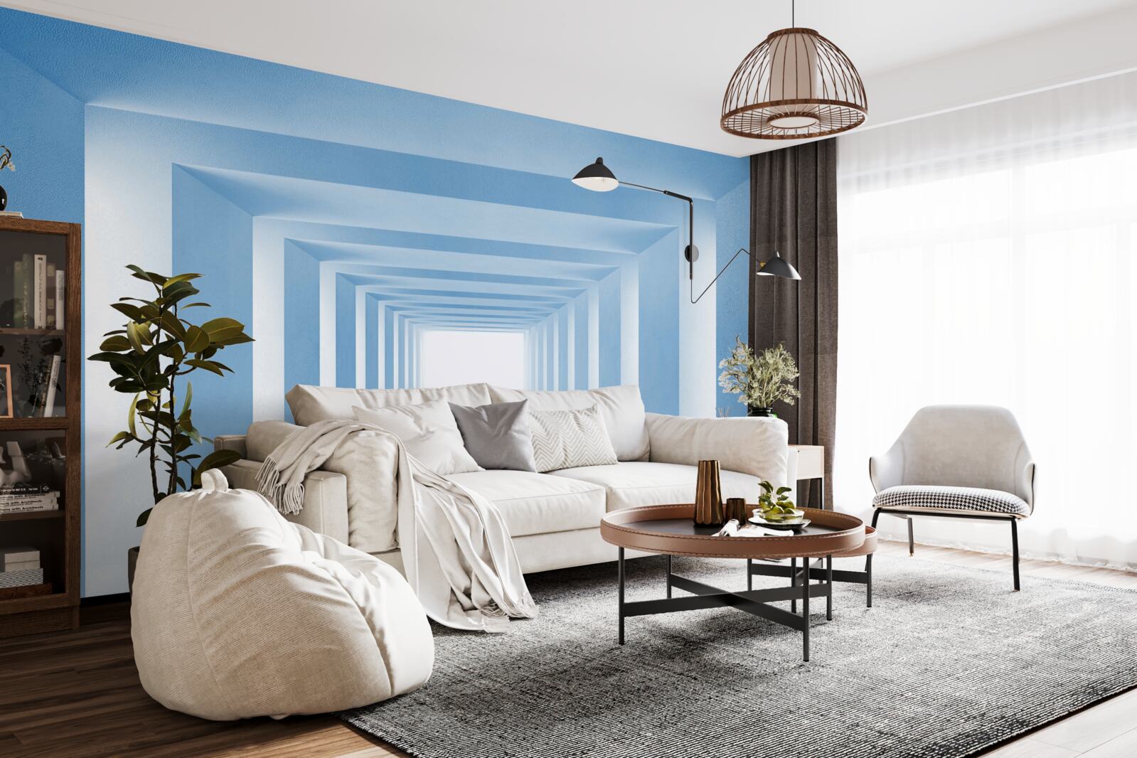 Фотошпалери нескінченно оборотні прямокутні криволінійні структури