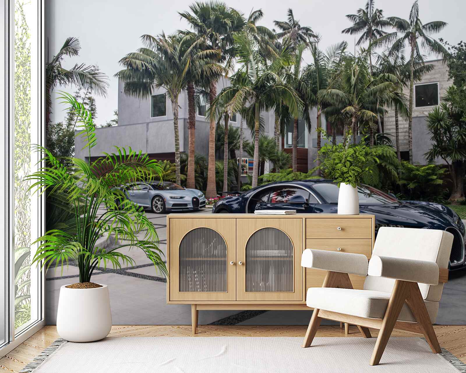 Фотошпалери перед резиденцією стояли розкішні спортивні автомобілі