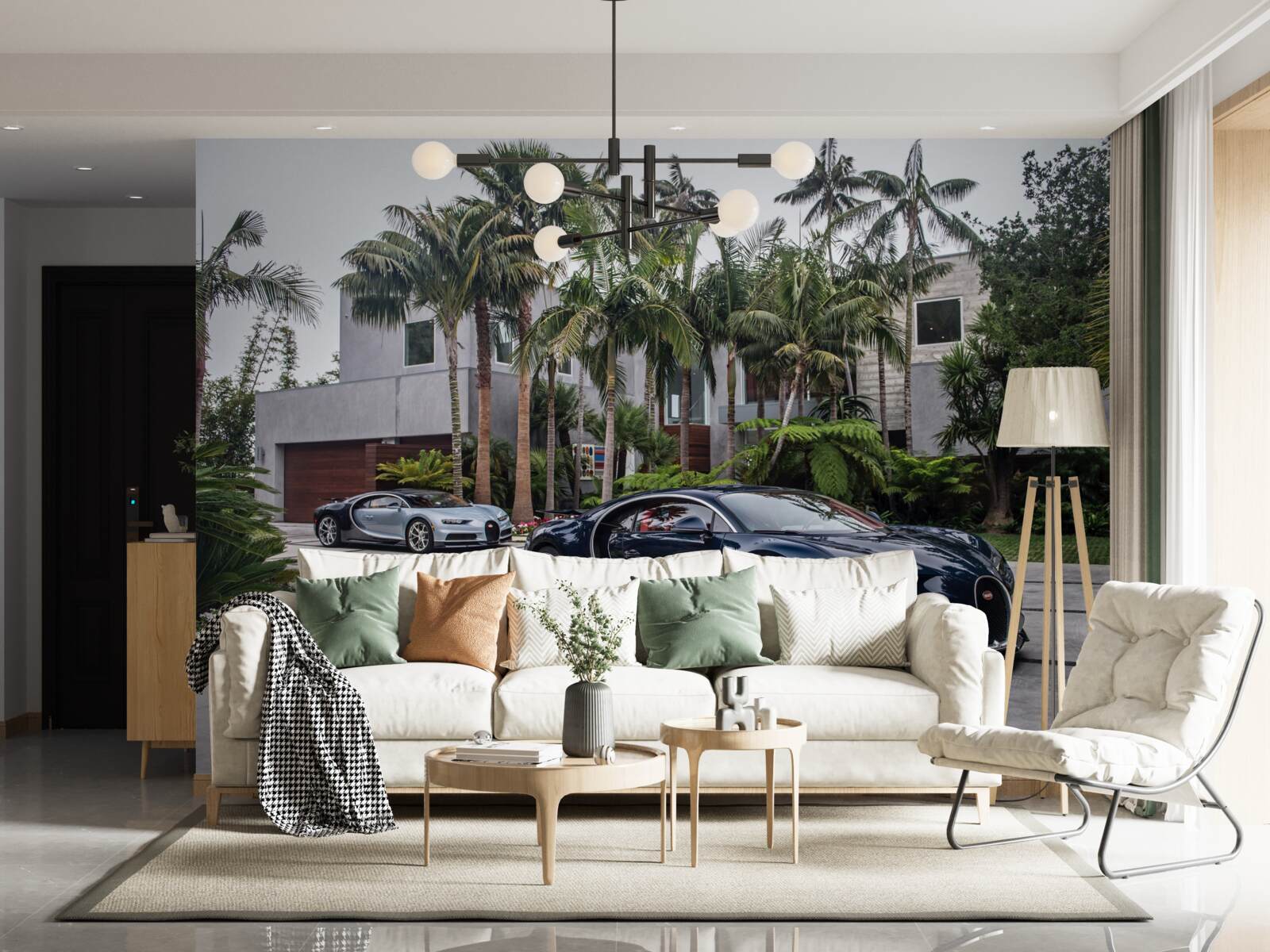 Фотошпалери перед резиденцією стояли розкішні спортивні автомобілі