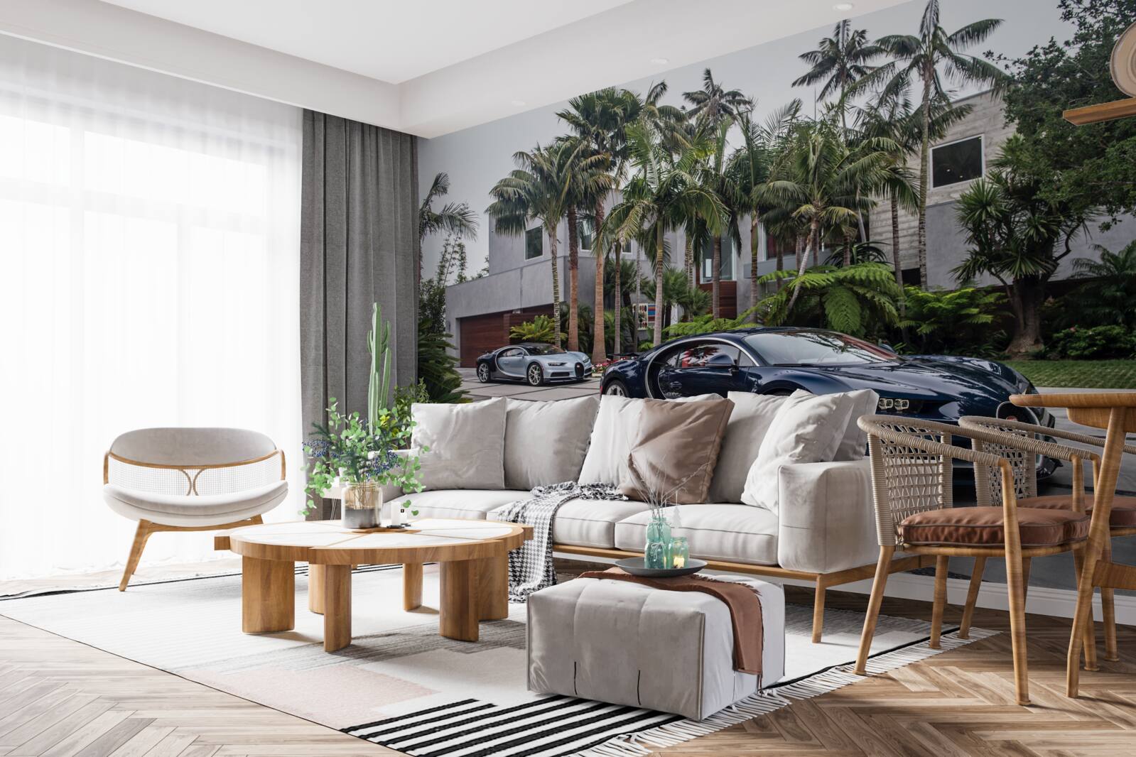 Фотошпалери перед резиденцією стояли розкішні спортивні автомобілі