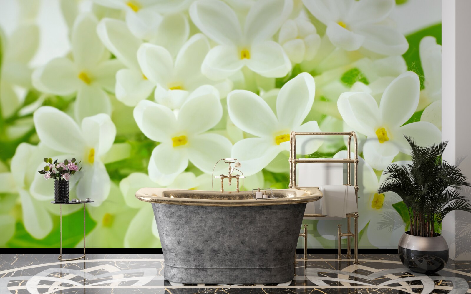 Фотошпалери білосніжні квіти, що рясно вкривають дерево