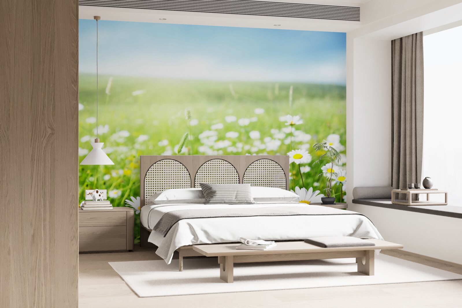 Фотошпалери білі ромашки на сонці