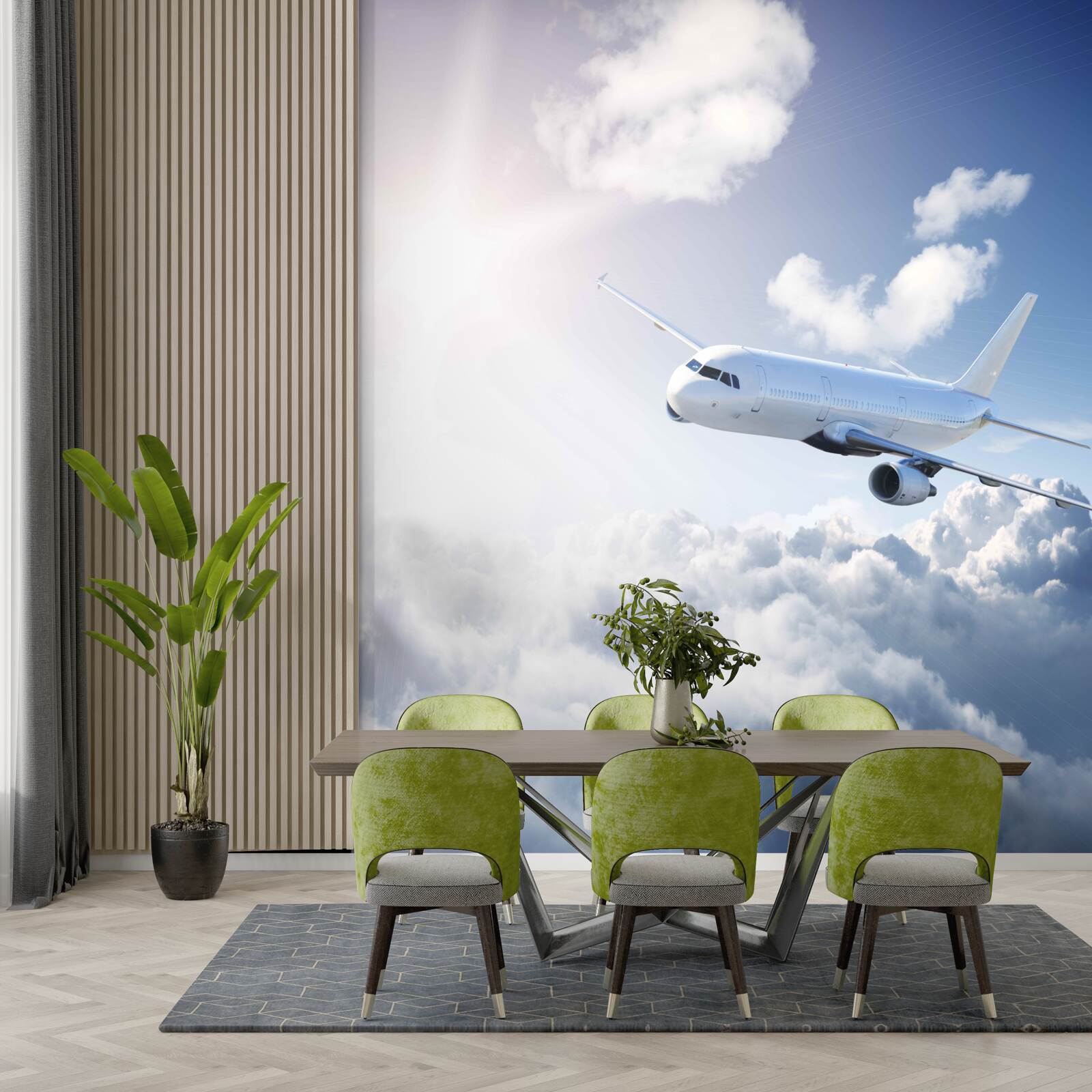 Фотошпалери пасажирський літак піднімається в повітря