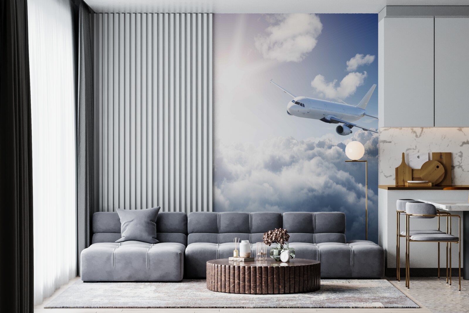 Фотошпалери пасажирський літак піднімається в повітря