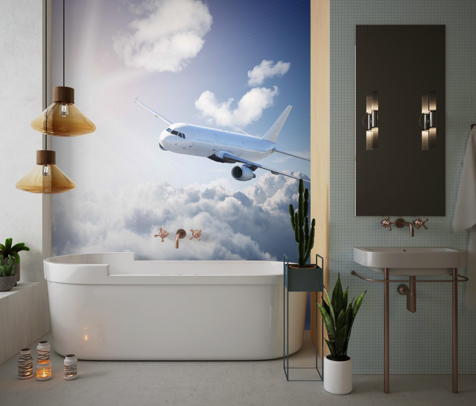 Фотошпалери пасажирський літак піднімається в повітря