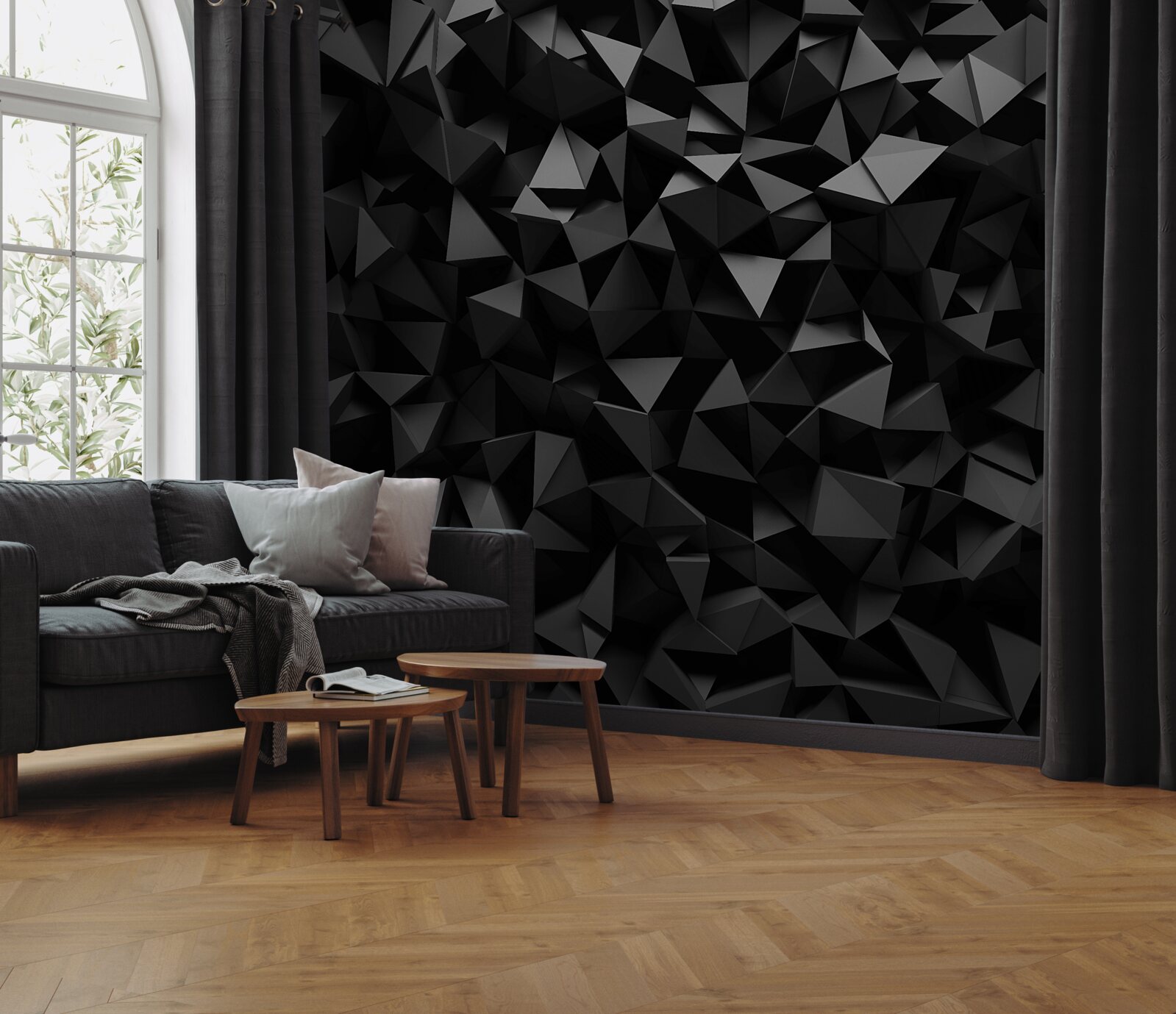 Фотошпалери абстракція у вигляді гострих форм і темних піків