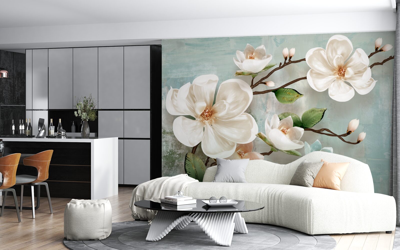 Фотошпалери букет білосніжних орхідей