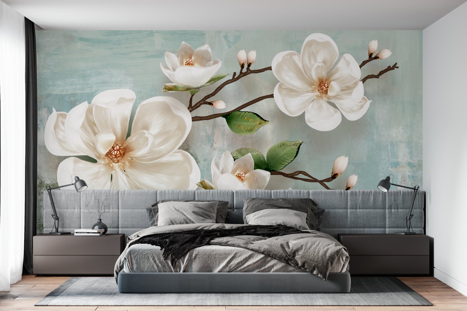 Фотошпалери букет білосніжних орхідей