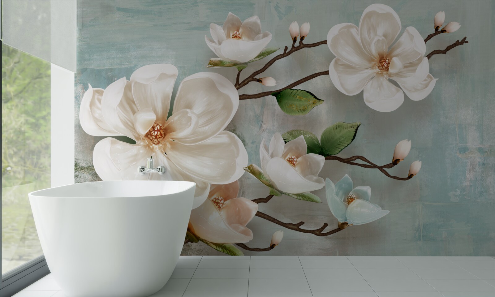 Фотошпалери букет білосніжних орхідей