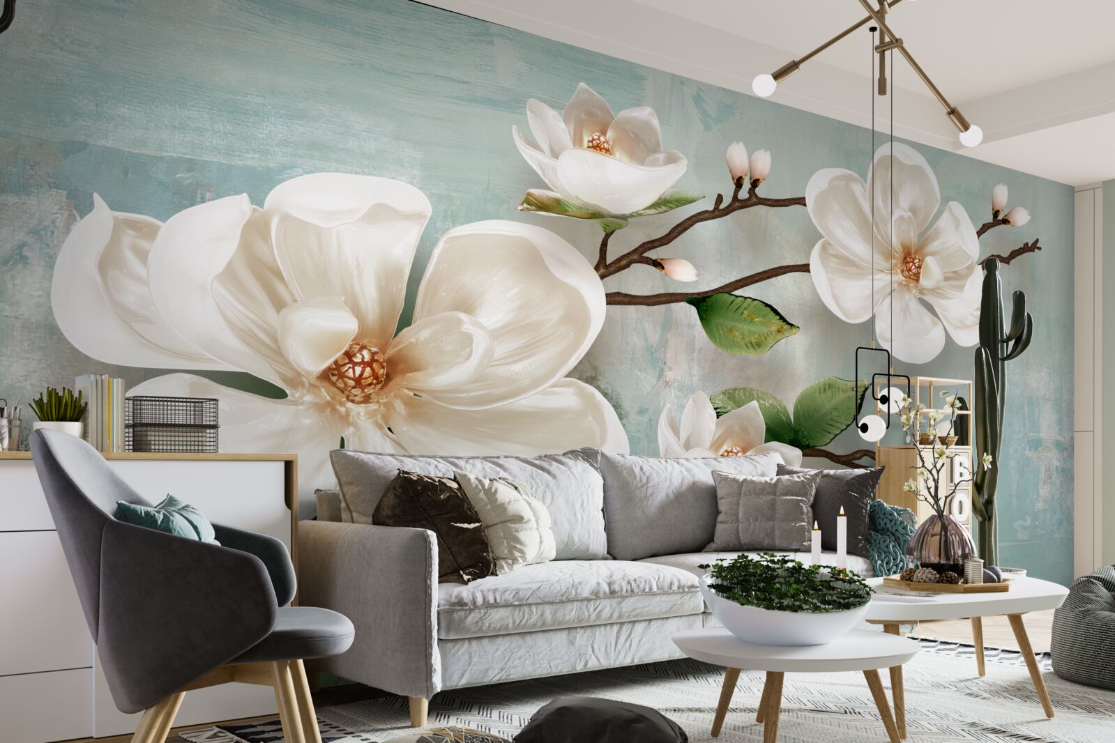 Фотошпалери букет білосніжних орхідей