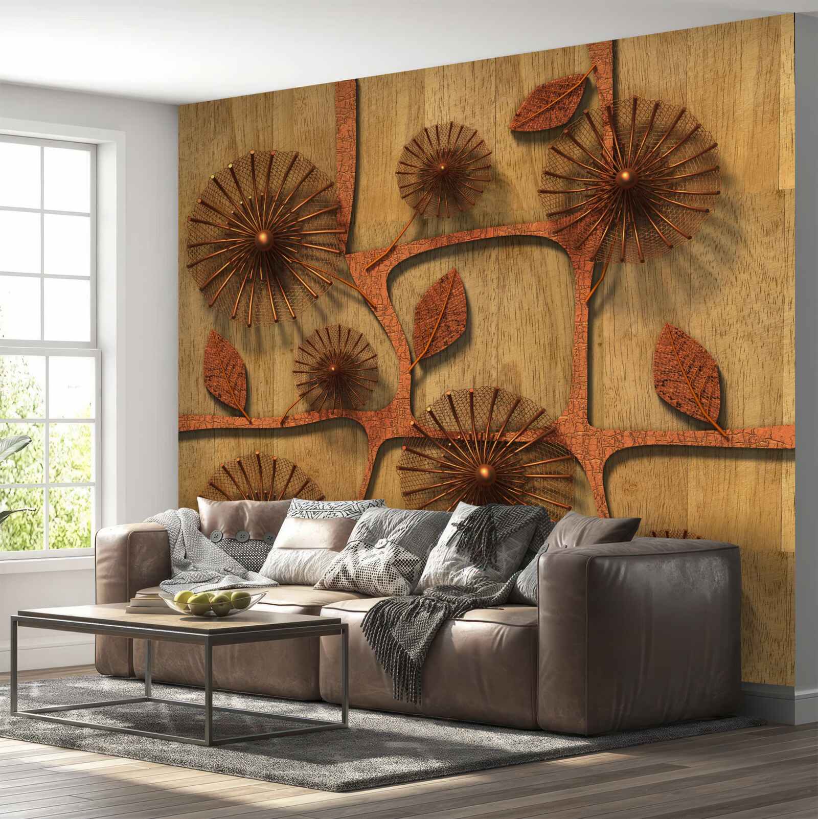 Фотошпалери абстрактний молочай на гілках дерев