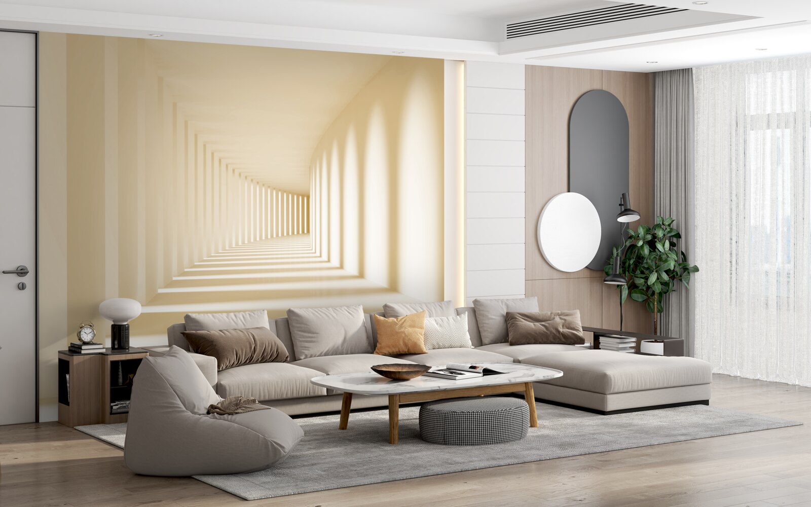 Фотошпалери коридор, що зникає в сонячній тіні