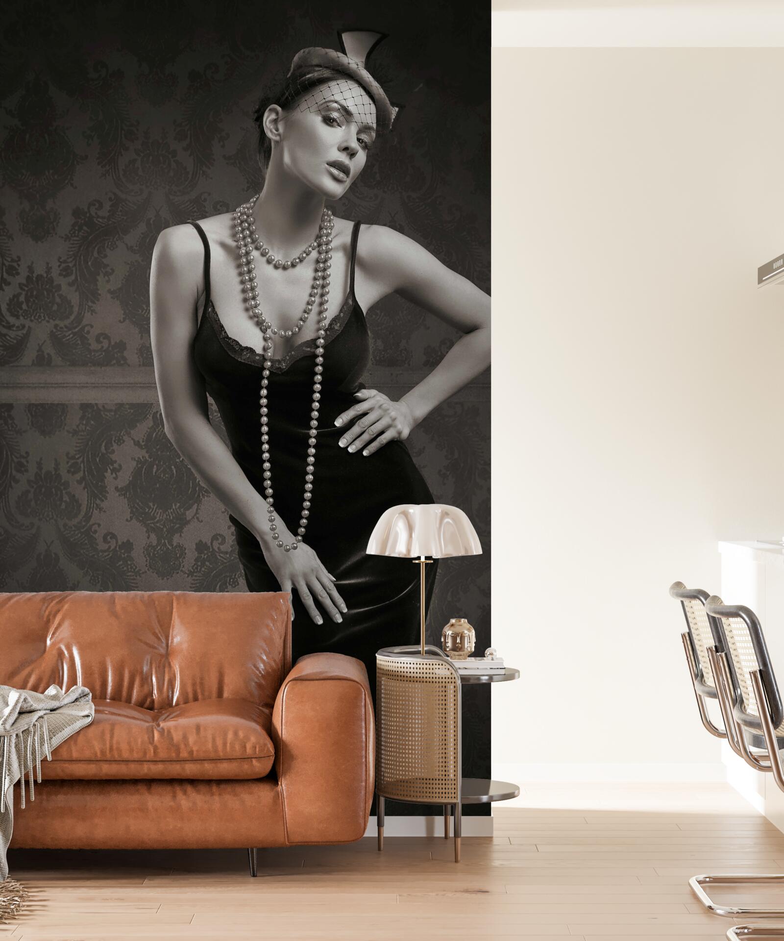 Фотошпалери дівчина зображена в стилі 1960-х років