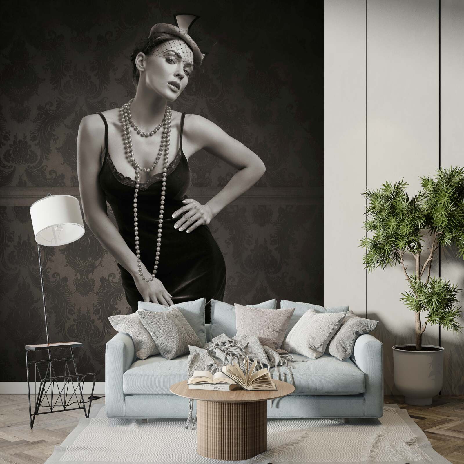 Фотошпалери дівчина зображена в стилі 1960-х років