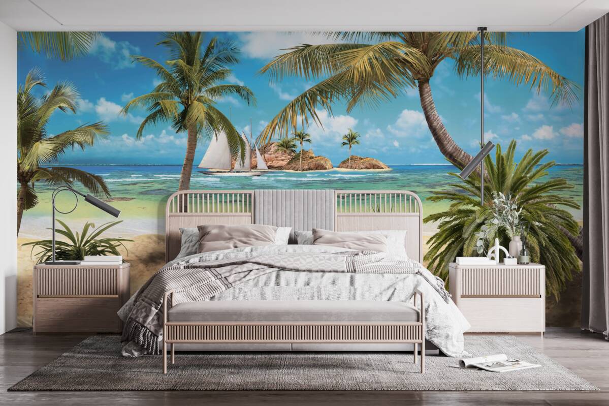 Фотошпалери дерев'яний місток, що веде до берега