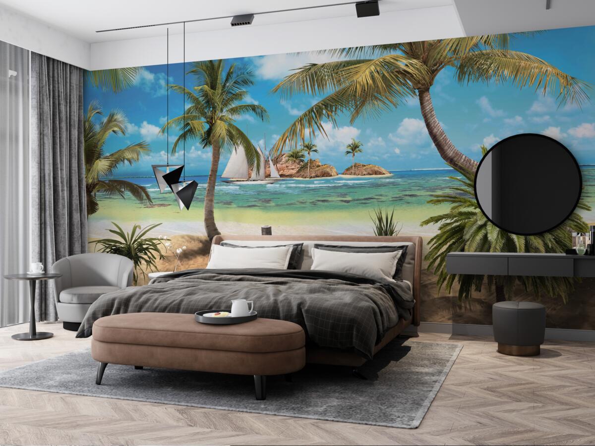 Фотошпалери дерев'яний місток, що веде до берега