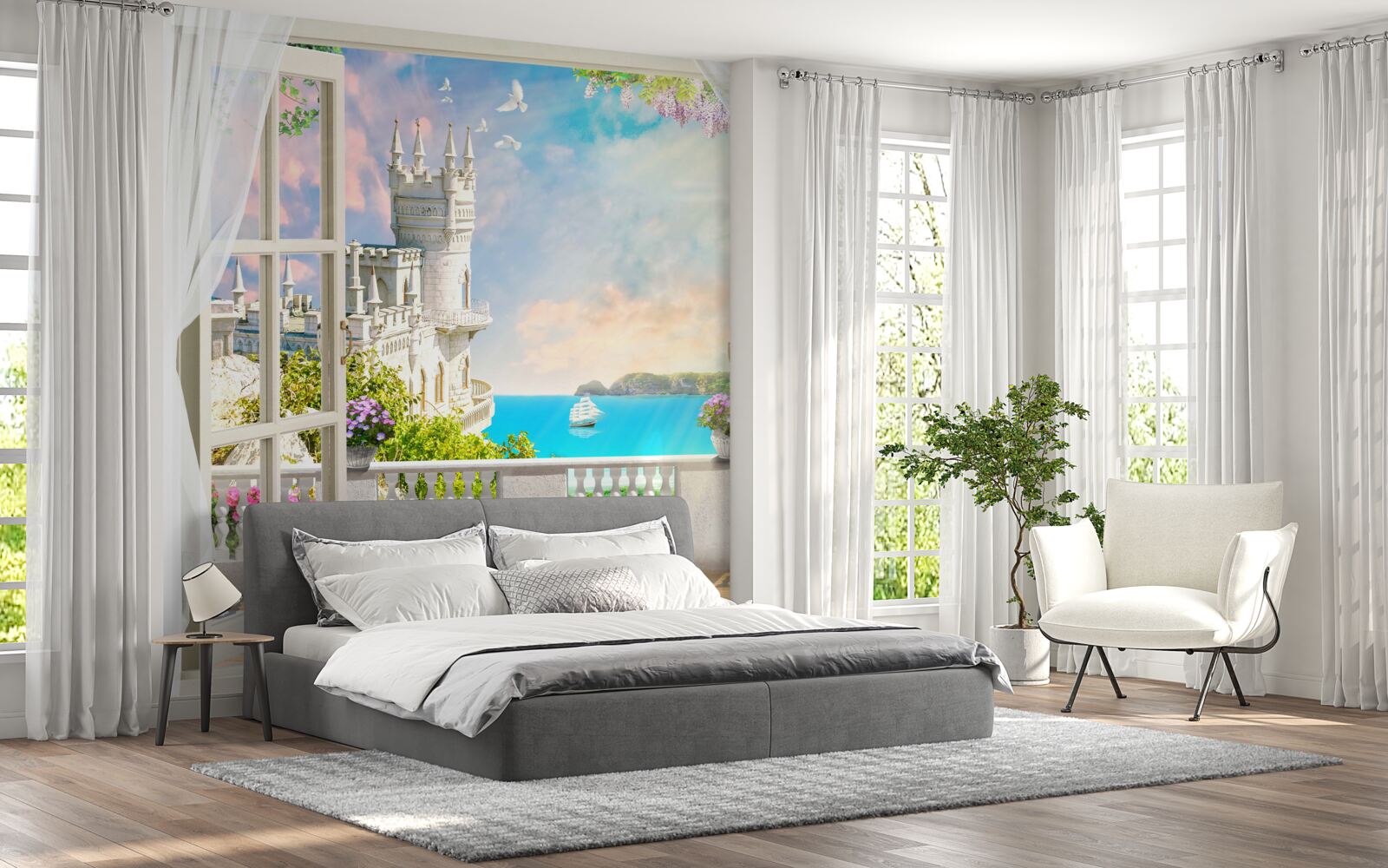 Фотошпалери тераса біля замку Ластівчине гніздо на набережній