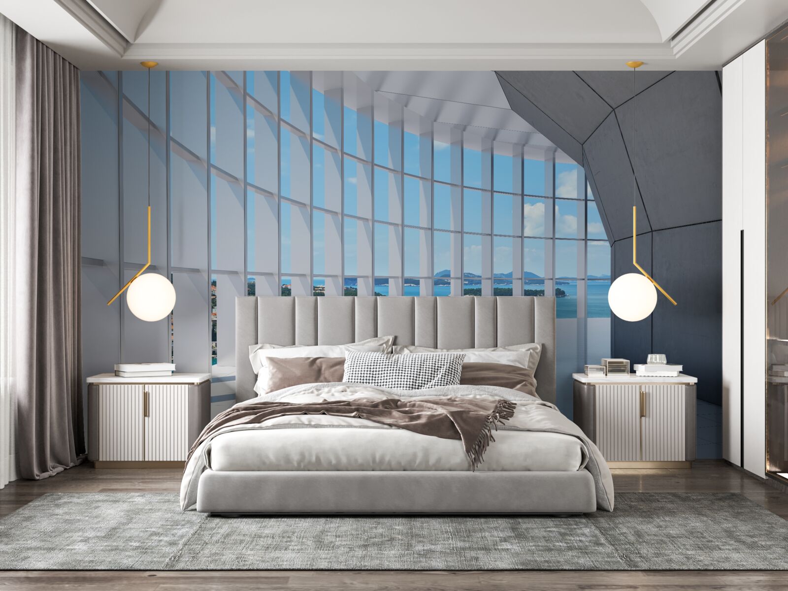 Фотошпалери коридор, що веде до виходу з привабливим видом