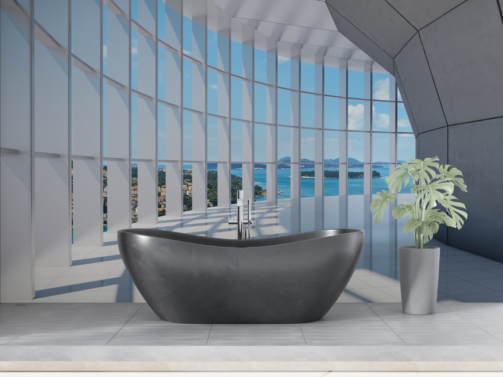 Фотошпалери коридор, що веде до виходу з привабливим видом