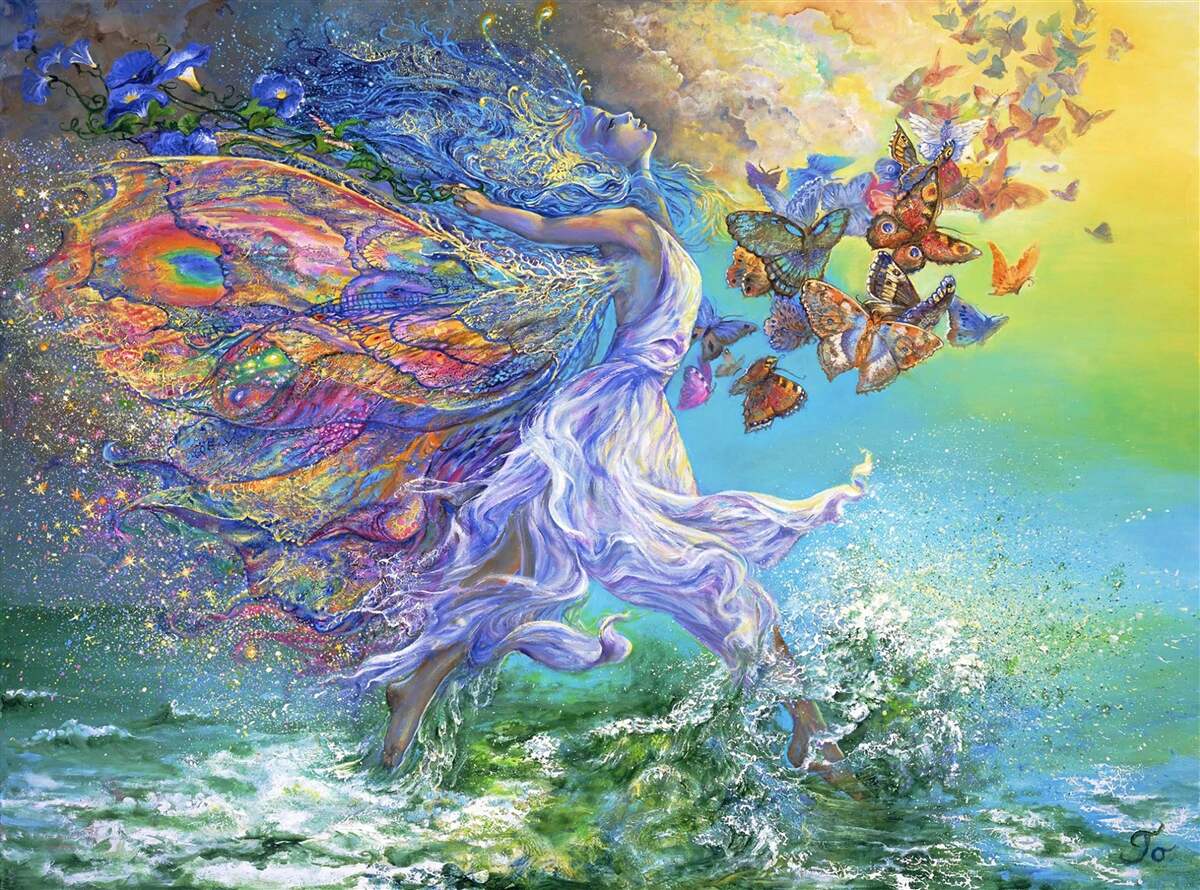 Фотошпалери абстрактні метелики на березі моря