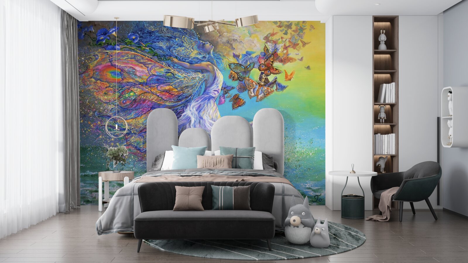 Фотошпалери абстрактні метелики на березі моря