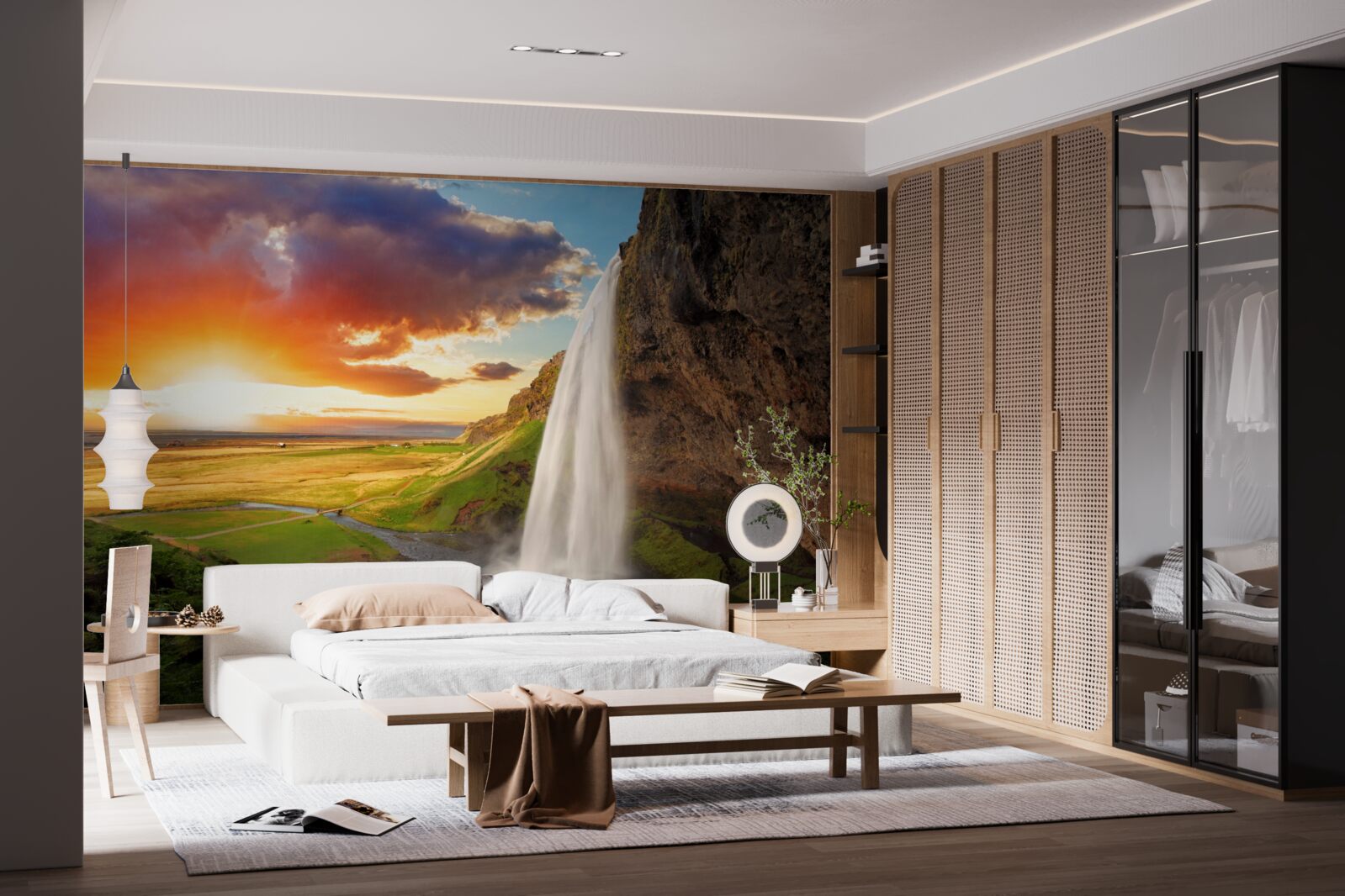 Фотошпалери тропічний ліс отримує потоки води з високого водоспаду