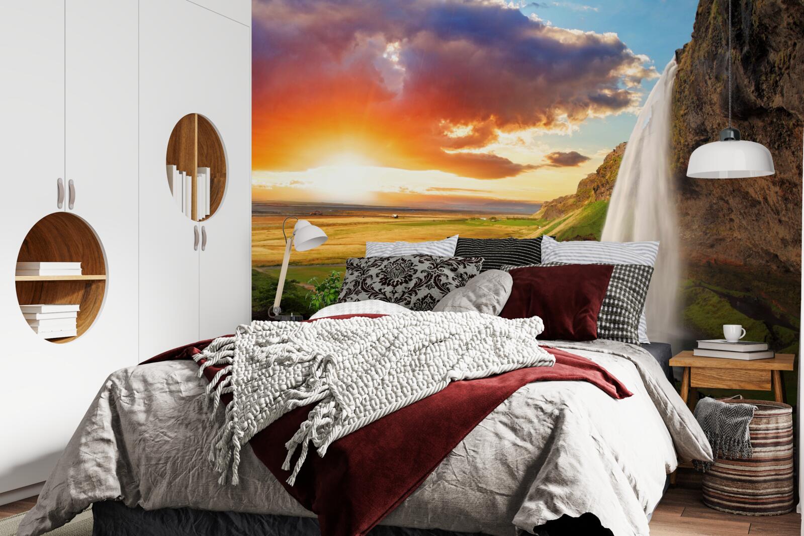 Фотошпалери тропічний ліс отримує потоки води з високого водоспаду