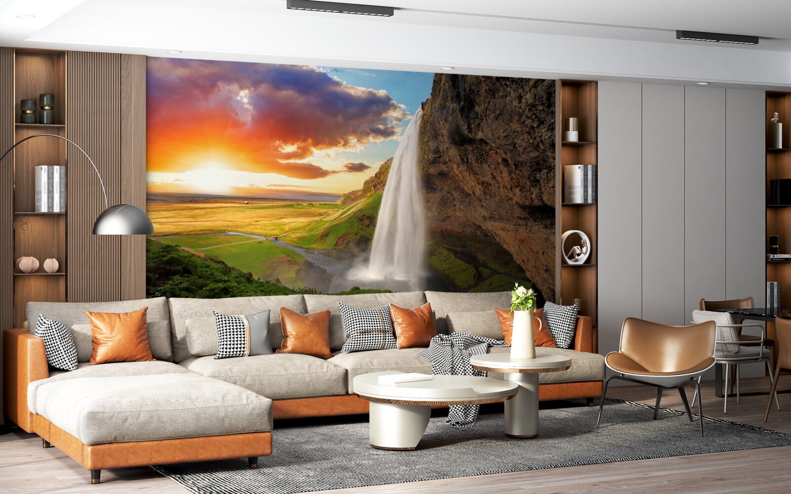 Фотошпалери тропічний ліс отримує потоки води з високого водоспаду