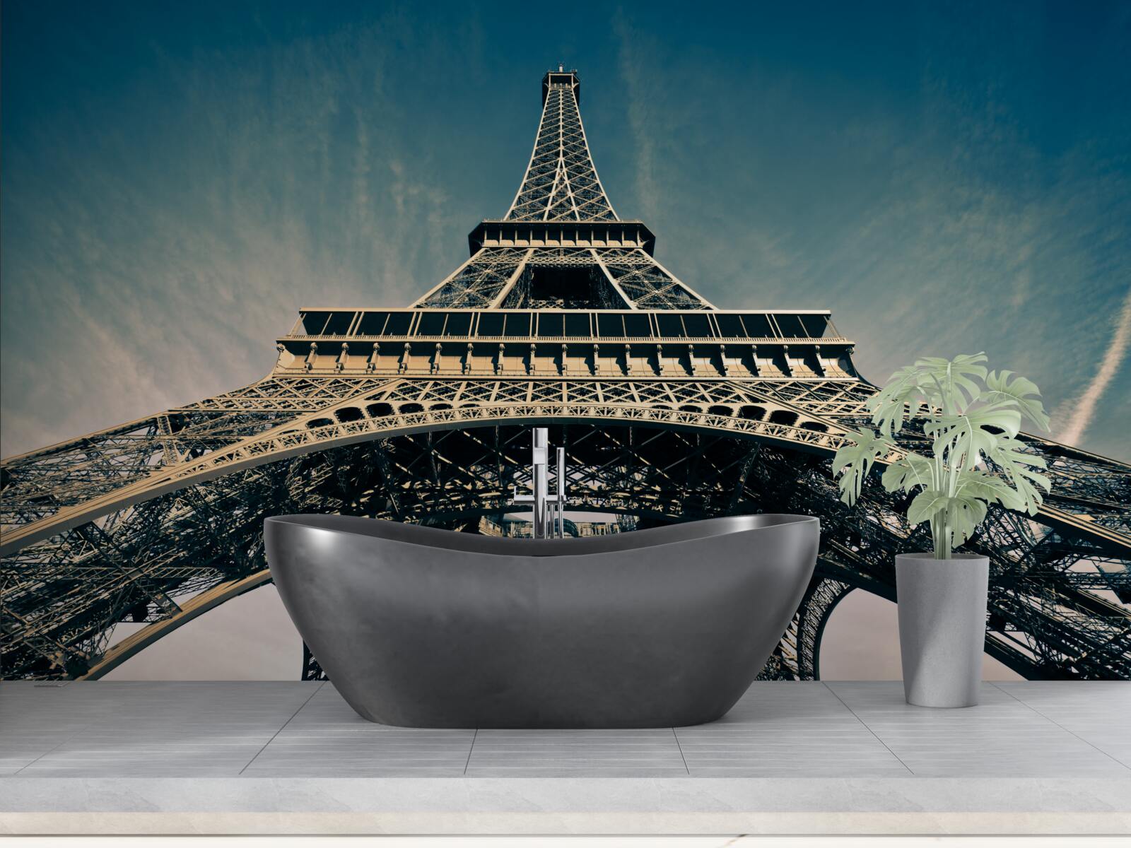 Фотошпалери вид на Ейфелеву вежу з нижньої точки