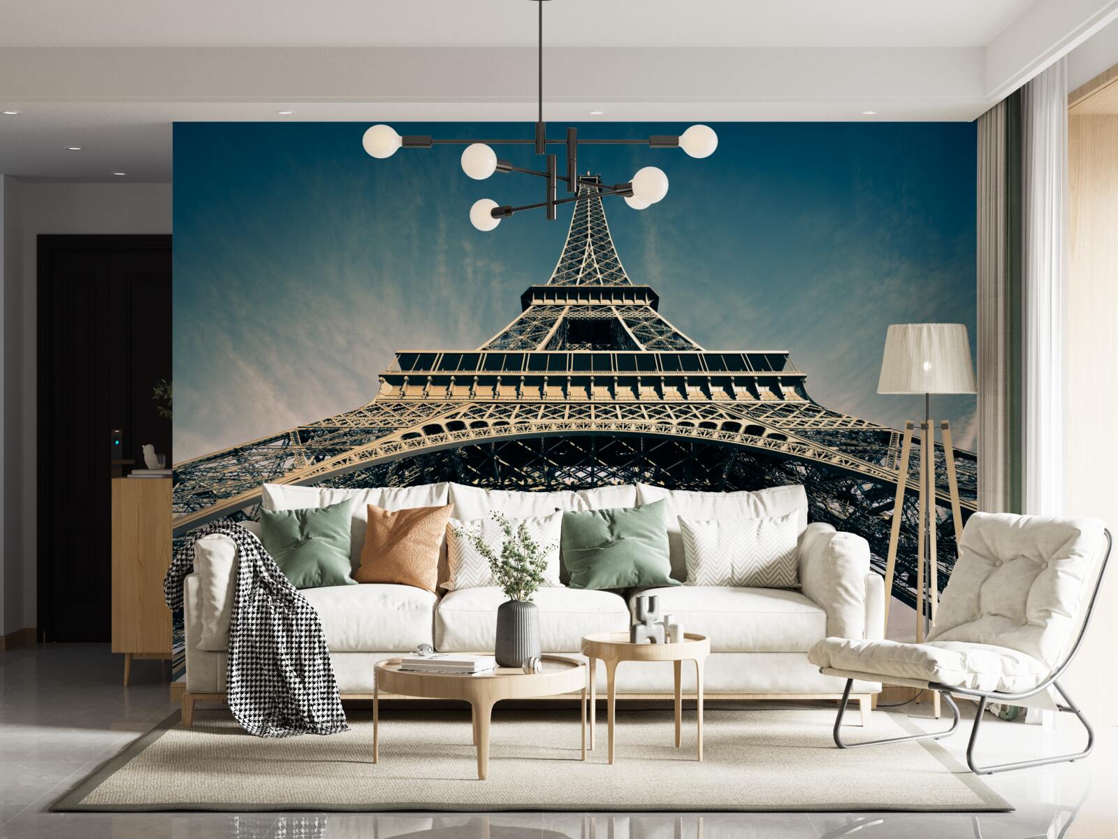 Фотошпалери вид на Ейфелеву вежу з нижньої точки