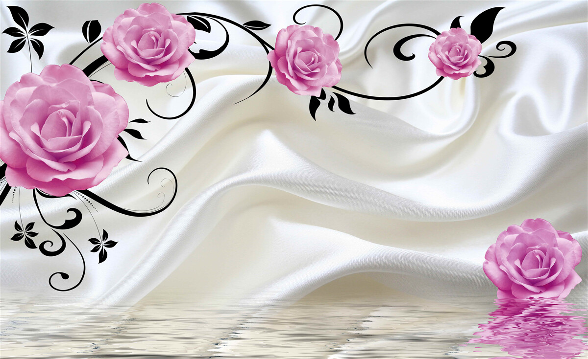 Фотошпалери фіолетові бутони на темних шовкових гілках