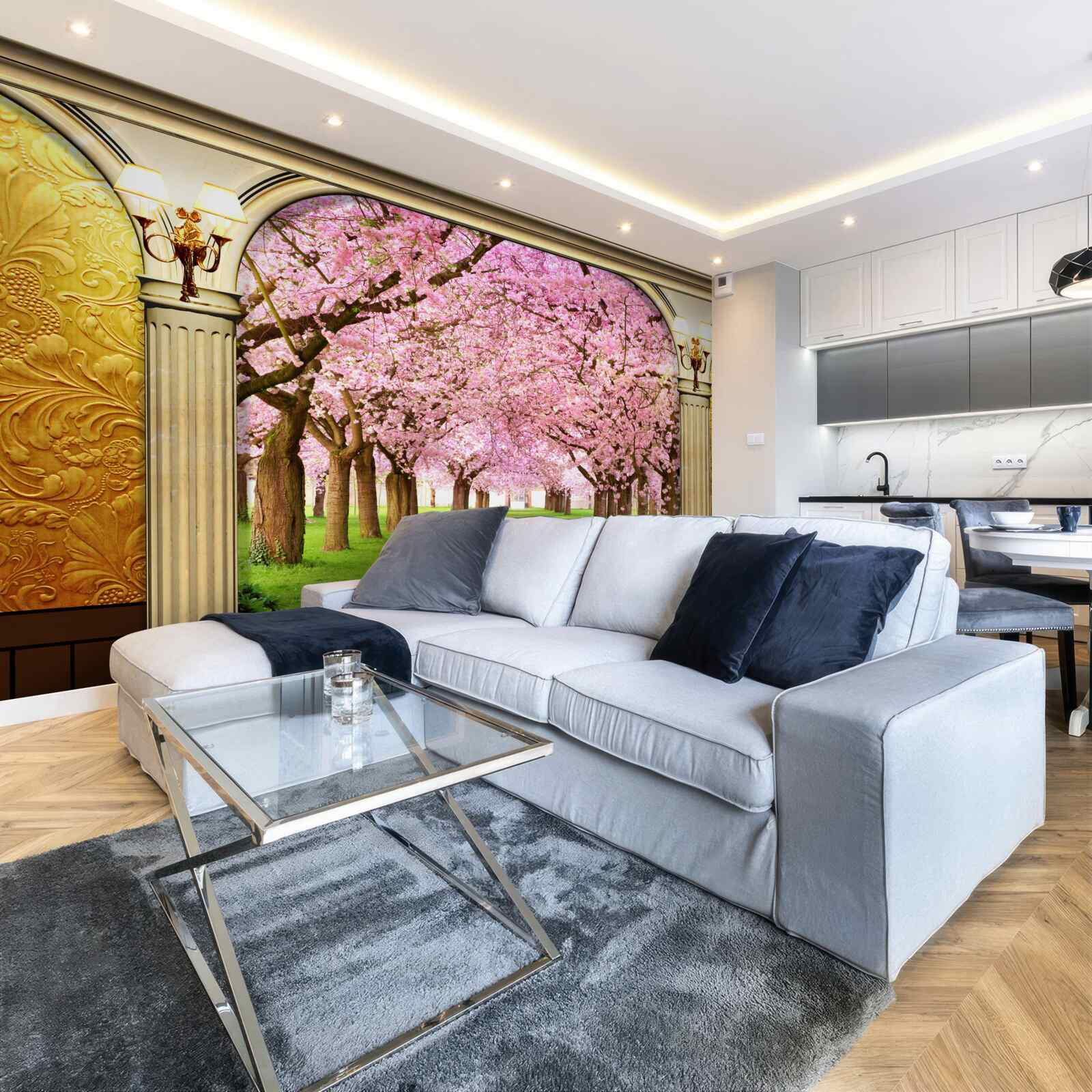 Фотошпалери склепіння, що веде до сакурової алеї