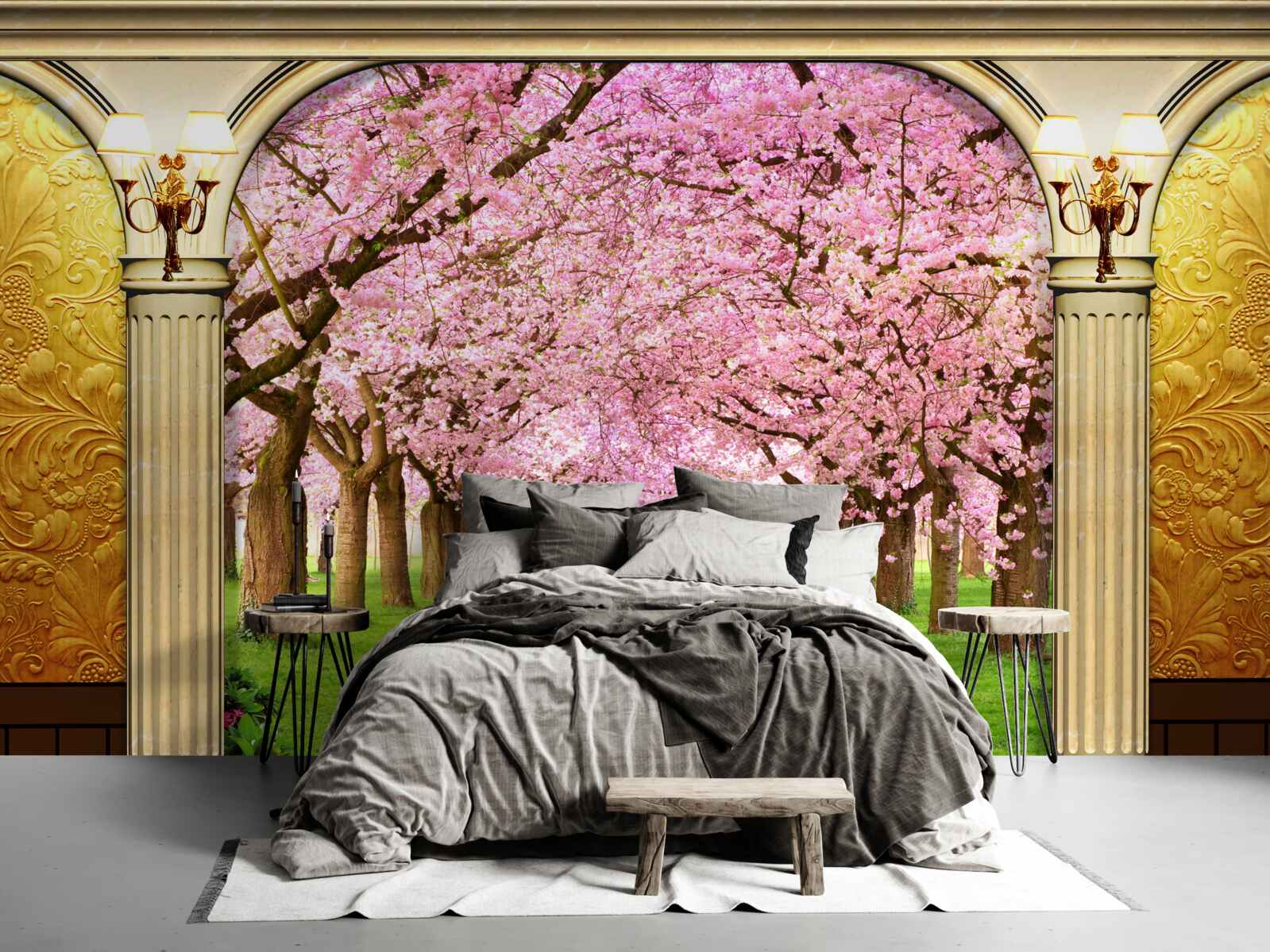 Фотошпалери склепіння, що веде до сакурової алеї