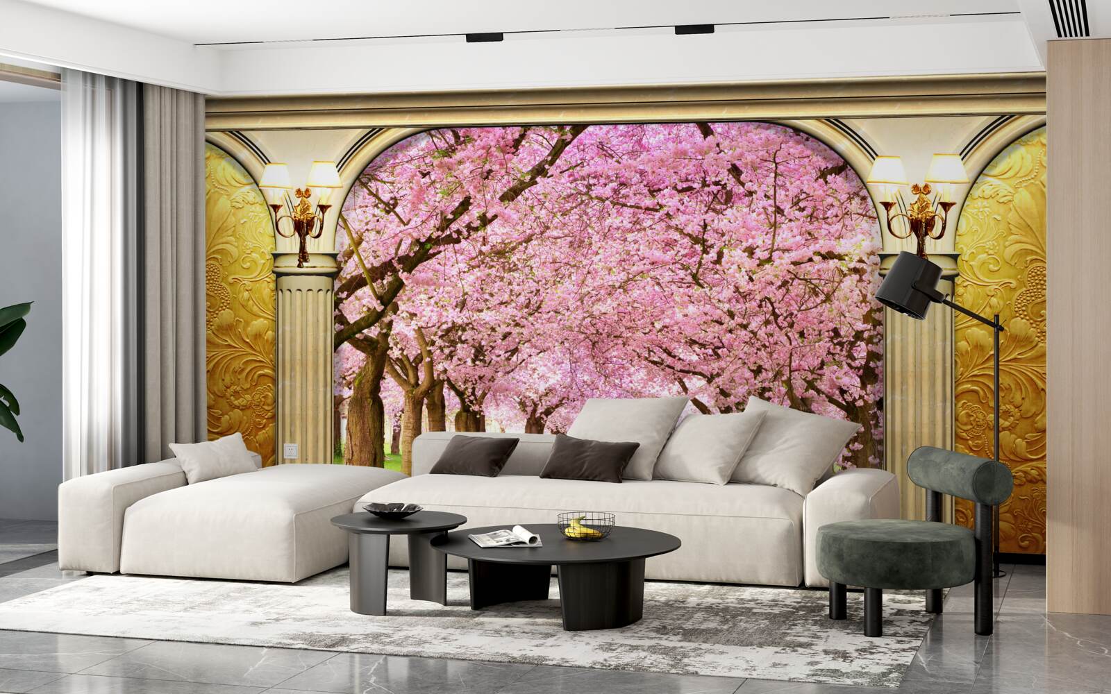 Фотошпалери склепіння, що веде до сакурової алеї