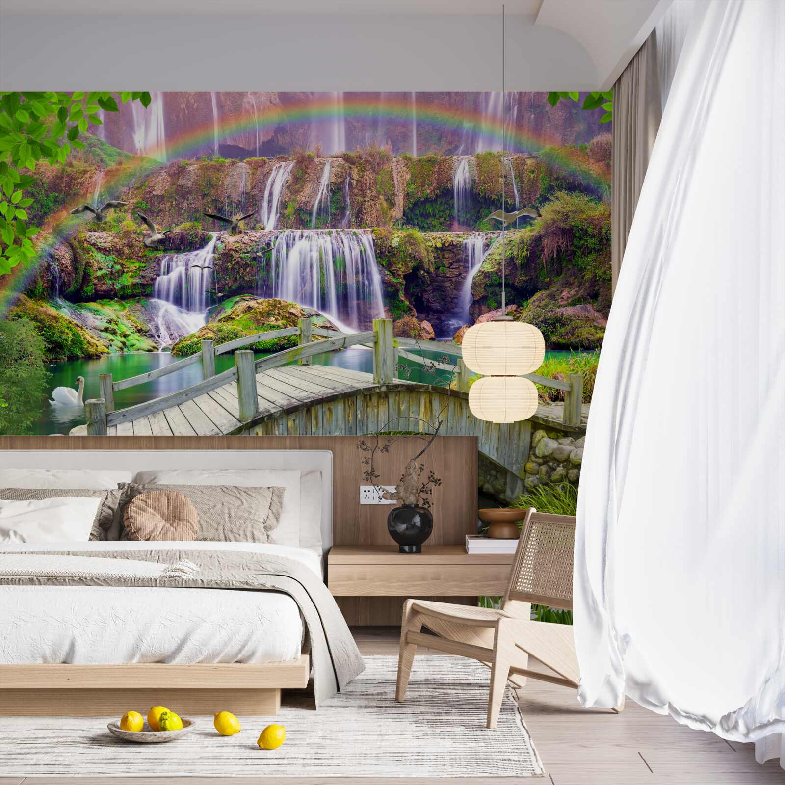 Фотошпалери композиція літнього саду в ландшафті