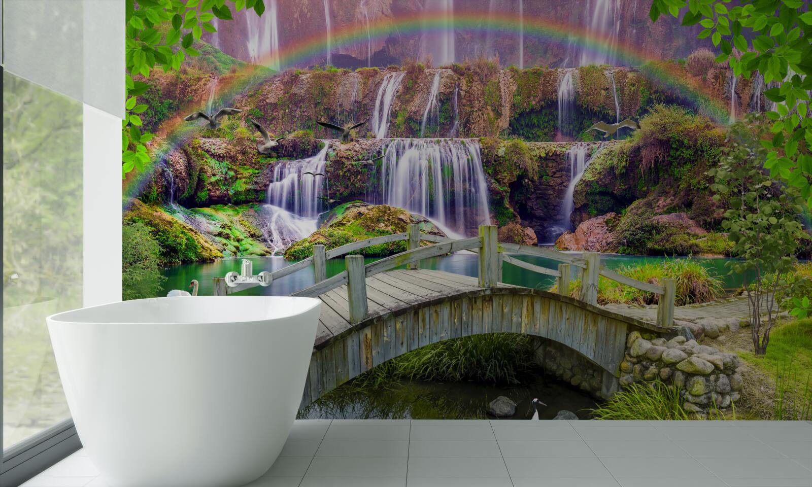 Фотошпалери композиція літнього саду в ландшафті